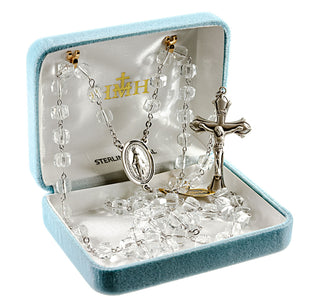 6mm Finest Austrian Crystal and Rhinestone Rosary - Engravable