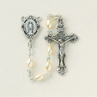 Light Sapphire Multi Faceted Tin Cut Crystal Rosary - Engravable