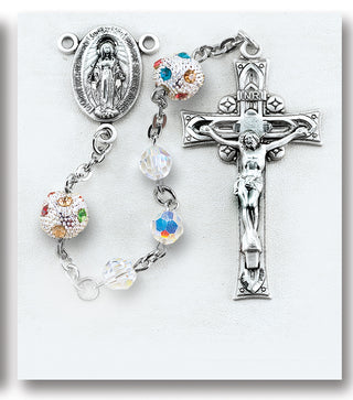 6mm Finest Austrian Crystal and Rhinestone Rosary - Engravable