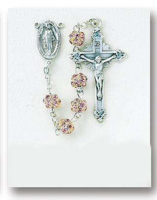 Multi Light Sapphire Crystal Rosary - Engravable