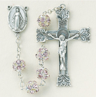 Silver Frosted Rosary - Engravable