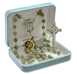 Genuine Green Side Stone Saint Patrick Rosary