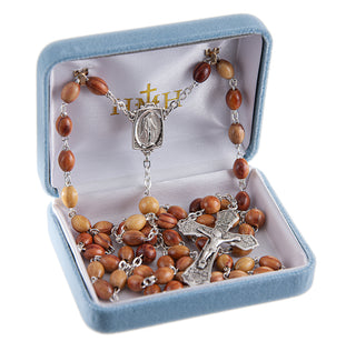 Genuine Rose Wood Oval Rosary - Engravable