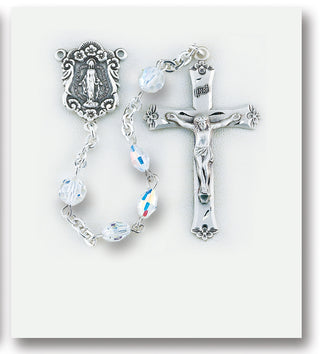 Oval Finest Austrian Crystal Rosary - Engravable