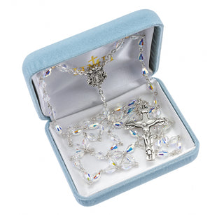 Oval Finest Austrian Crystal Rosary - Engravable