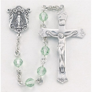 Round Chrysolite Finest Austrian Crystal Rosary - Engravable
