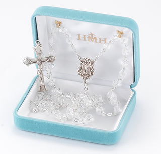 Clear Finest Austrian Crystal Rosary - Engravable
