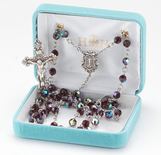 Garnet Finest Austrian Crystal Rosary - Engravable