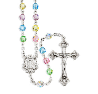Multi Color Finest Austrian Crystal Rosary Engravable