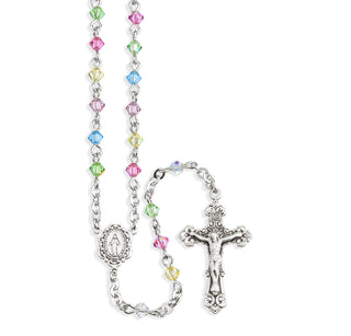 Multi Color Finest Austrian Crystal Rosary Engravable 1