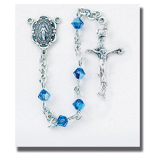Sapphire Finest Austrian Crystal Rosary - SALE