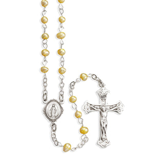 Gold Freshwater Pearl Rosary