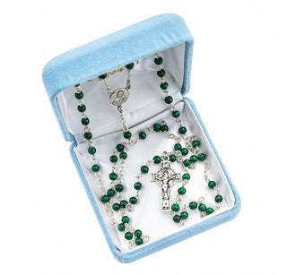Genuine Malachite Rosary - Engravable