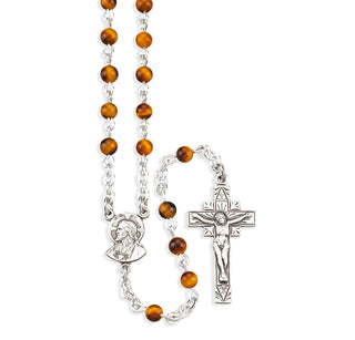 Genuine Tiger Eye Rosary Engravable