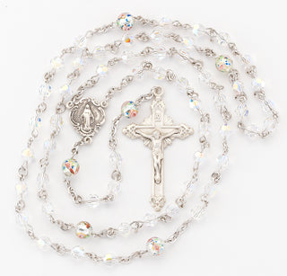 Austrian Crystal and Murano Glass Rosary - Engravable