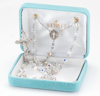 Austrian Crystal and Murano Glass Rosary - Engravable