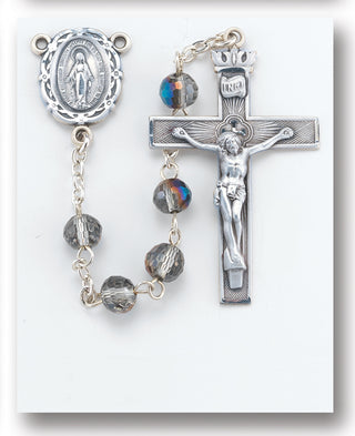 Vitriol Tin Cut Crystal Rosary - Engravable