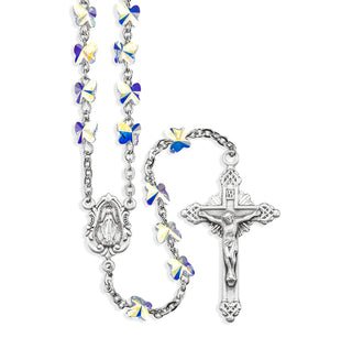 Aurora Borealis Finest Austrian Crystal Butterfly Rosary Engravable