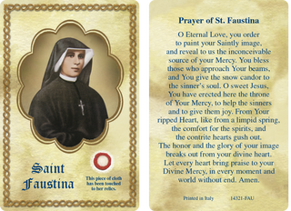 Bulk Saint Faustina Relic Card