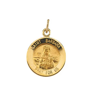 14K Yellow Gold St. Barbara Pendant