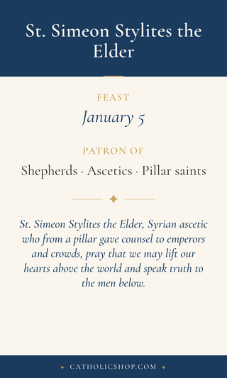 St. Simeon Stylites the Elder Holy Cards