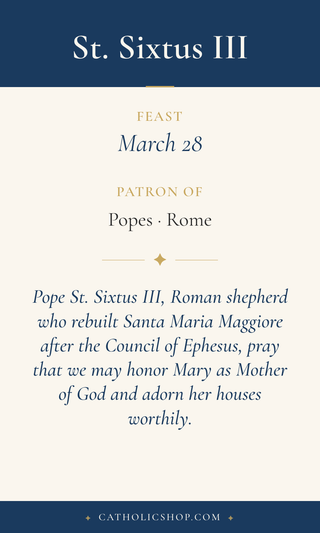 St. Sixtus III Holy Cards