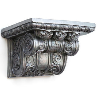 Ornamental Scroll Wall Plaque - 8-inch — Antique Silver finish