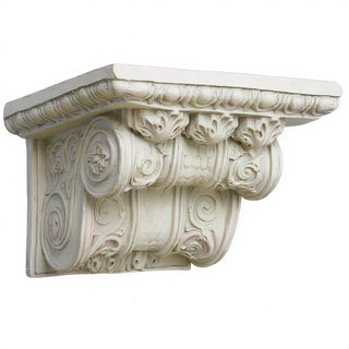 Ornamental Scroll Wall Plaque - 8-inch — Antique White finish
