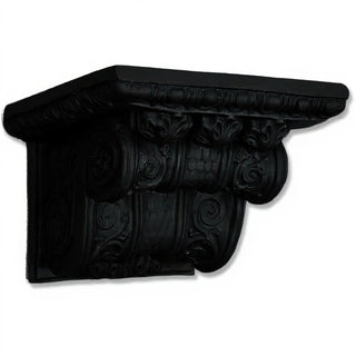 Ornamental Scroll Wall Plaque - 8-inch — Flat Black finish