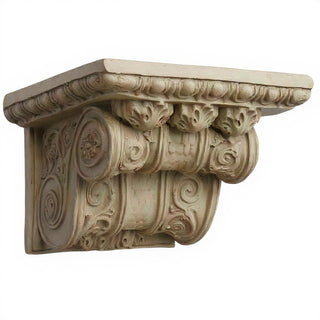 Ornamental Scroll Wall Plaque - 8-inch — Museum Terracotta finish