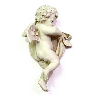 Cherub Wall Plaque - 12-inch — Antique White finish