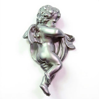 Cherub Wall Plaque - 12-inch — Silver finish