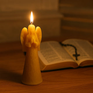 Hand poured Pure Tall Angel Beeswax Candle