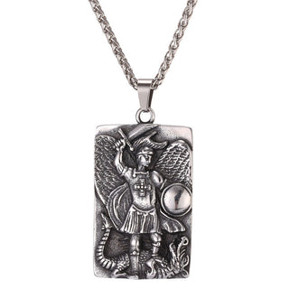 Large Stainless Steel St. Michael Medallion