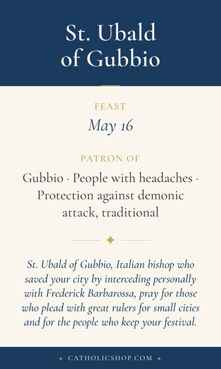 St. Ubald of Gubbio Holy Cards