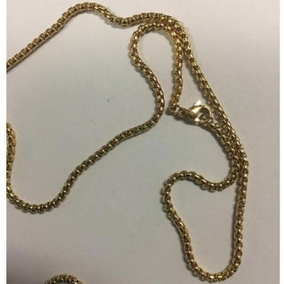Gold plated Box Necklace Stainless Steel with Cubic Zirconia Angel Pendant