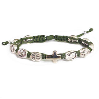 Unbreakable Faith Green Saints Bracelet - Made in Medjugorje - main product image | CatholicShop.com