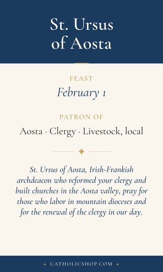 St. Ursus of Aosta Holy Cards
