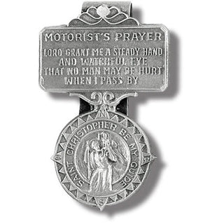 St. Christopher Compass with Motorist Prayer Visor Clip 3-Pack