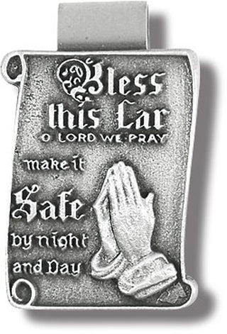 Bless This Car Scroll Visor Clip 3-Pack