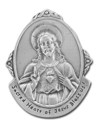 Oval Sacred Heart Visor Clip 3-Pack