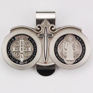Pewter St. Benedict Visor Clip