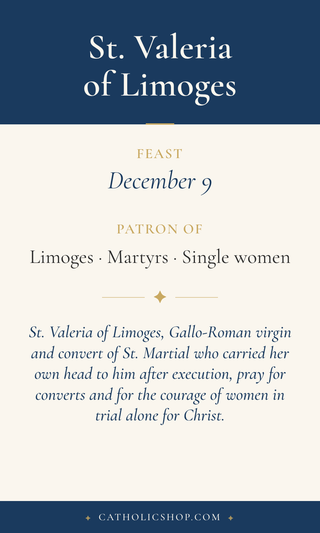 St. Valeria of Limoges Holy Cards