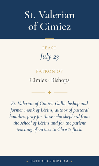 St. Valerian of Cimiez Holy Cards