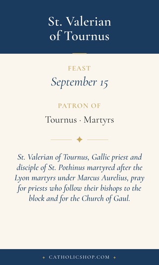 St. Valerian of Tournus Holy Cards