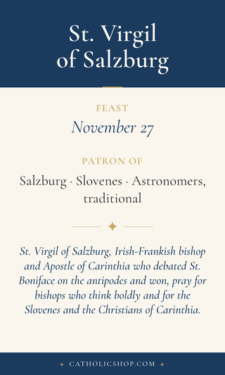 St. Virgil of Salzburg Holy Cards