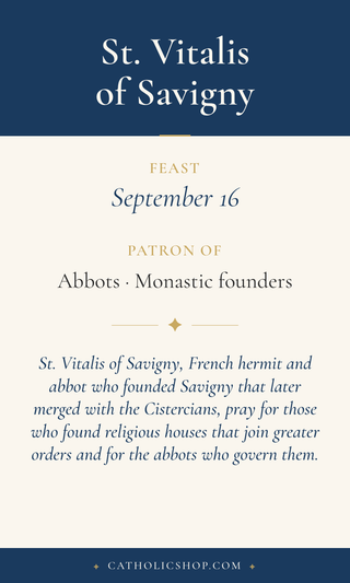 St. Vitalis of Savigny Holy Cards