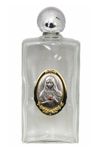 Immaculate Heart of Mary Large Holy Water Bottle 2x5"