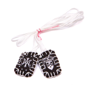 Sisters of Carmel Small Scapular with Brown Label/White Details