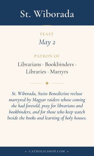 St. Wiborada Holy Cards